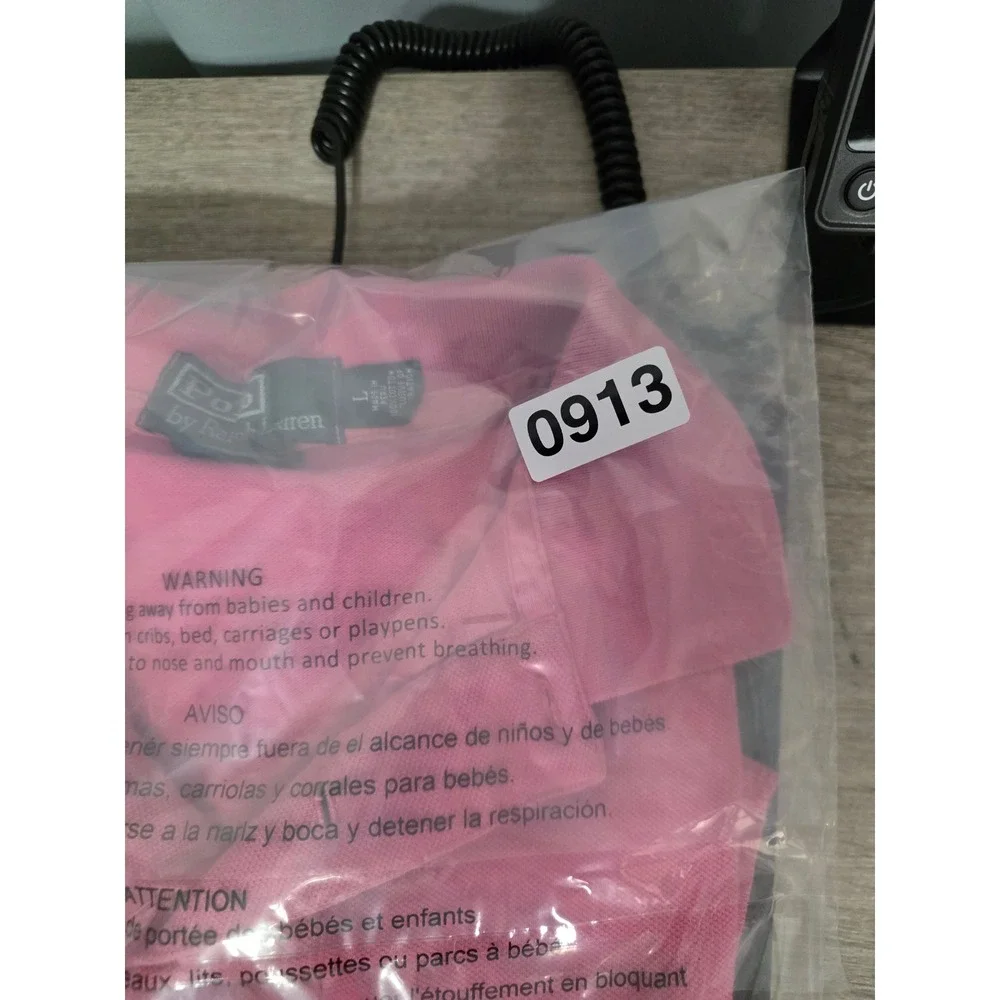 Polo Ralph Lauren Mens Custom Fit Pink Short Sleeve Cotton Mesh Polo Shirt‎ L